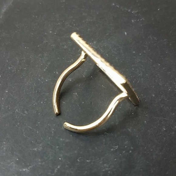 Square Rhinestone Brass Ring - Picture 3 of 4